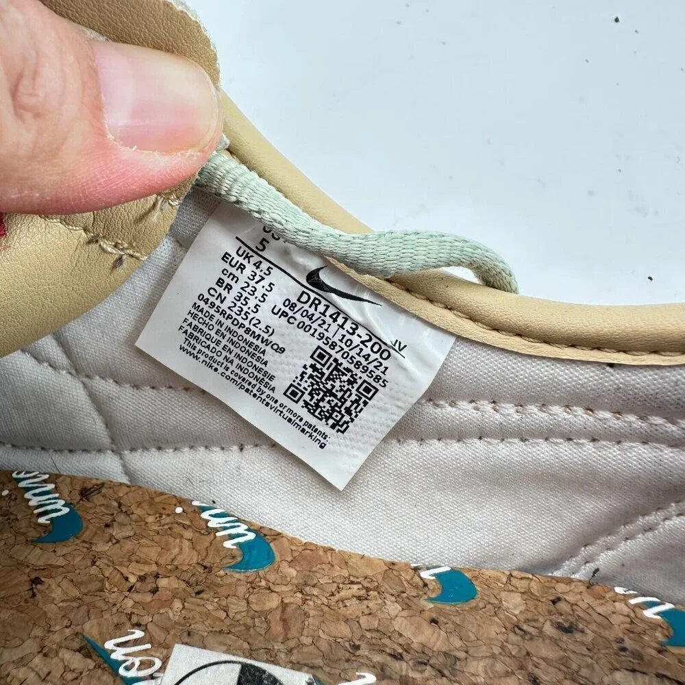 Nike Cortez Union Men Size 5 Women 6.5 DR1413-200 Sesame Clay Dutch Green Shoes